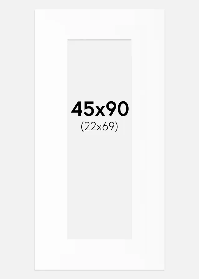 Passe-partout Bianco Standard (Bordo interno bianco) 45x90 cm (22x69)