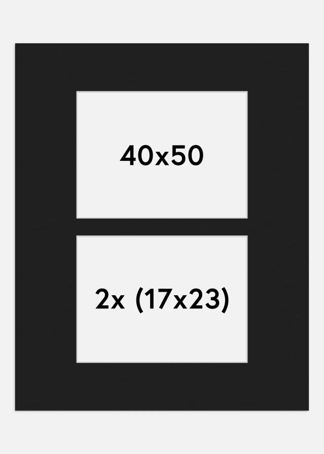 Passe-partout Nero 40x50 cm - Collage 2 Immagini (17x23 cm)