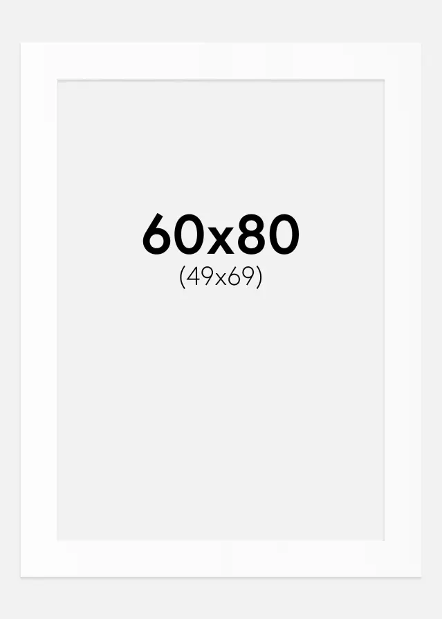 Passe-partout Bianco Standard (Bordo interno bianco) 60x80 cm (49x69)