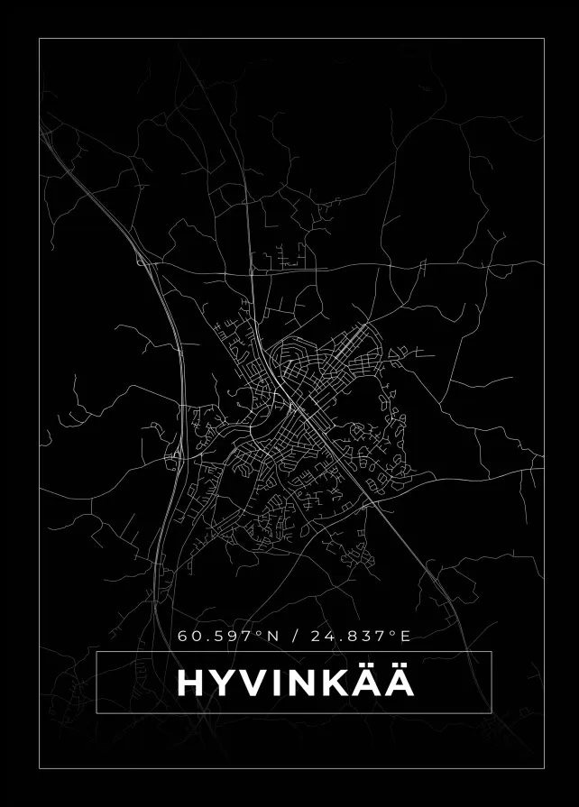 Mappa - Hyvinkää - Poster nero