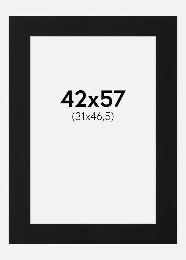 Passe-partout Nero Standard (Bordo interno bianco) 42x57 cm (31x46,5)