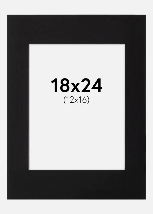 Passe-partout Nero Standard (Bordo interno bianco) 18x24 cm (12x16)