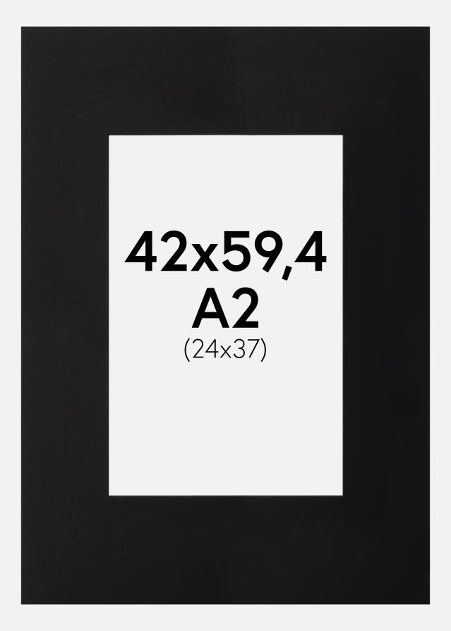 Passe-partout Nero (Bordo interno nero) 42x59 cm (24x37)