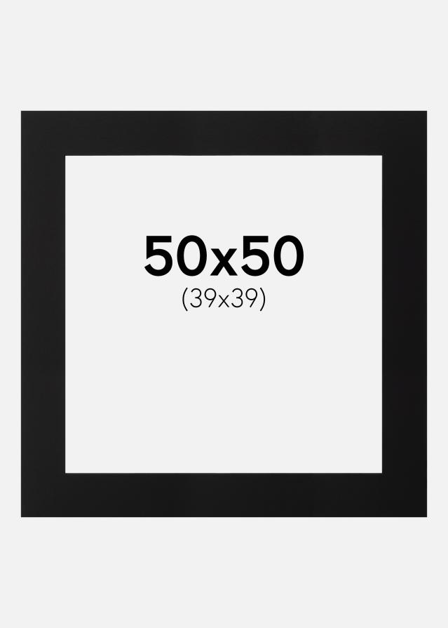 Passe-partout Nero (Bordo interno nero) 50x50 cm (39x39)