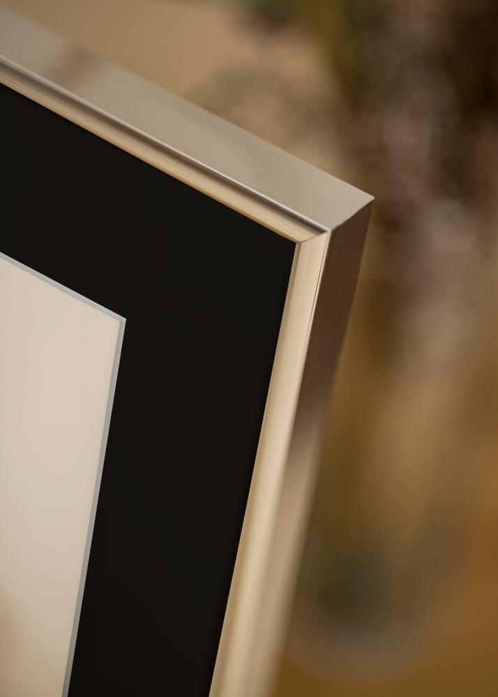 Cornice Alluminio Finitura brillante Argento 70x100 - Passe-partout Nero 62x85