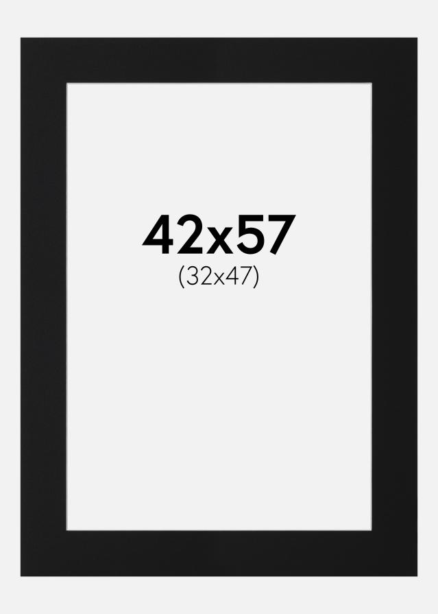 Passe-partout Nero Standard (Bordo interno bianco) 42x57 cm (32x47)