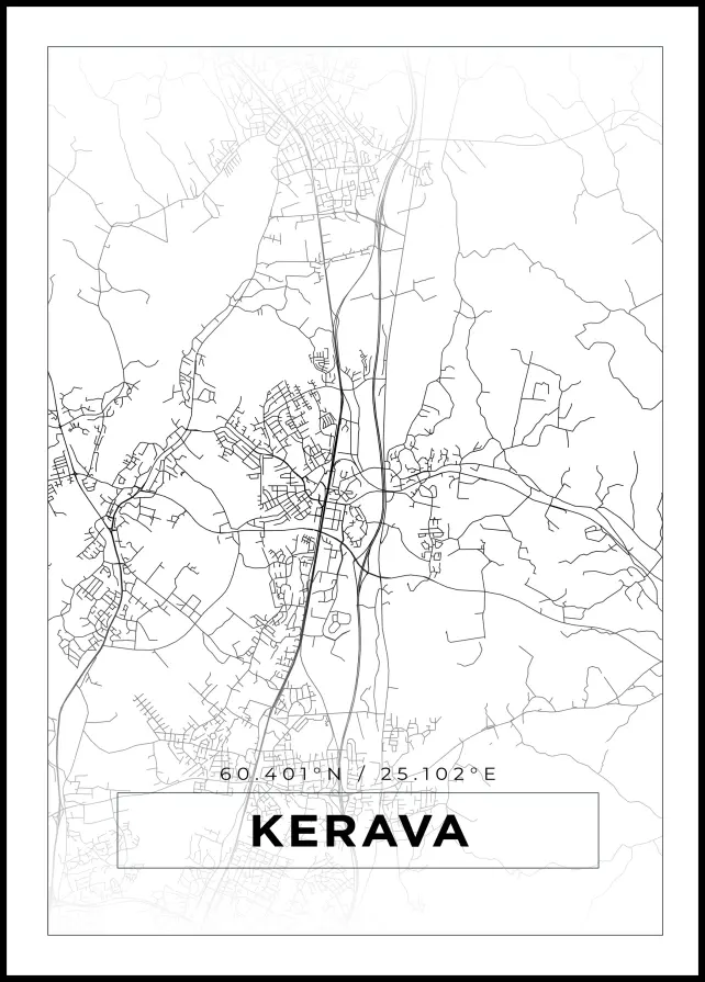 Mappa - Kerava - Poster bianco