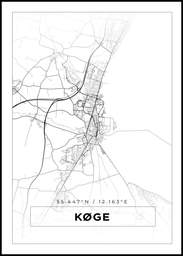 Mappa - Køge - Poster bianco