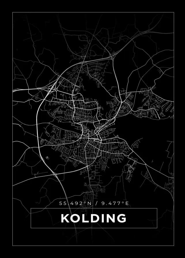 Mappa - Kolding - Poster nero