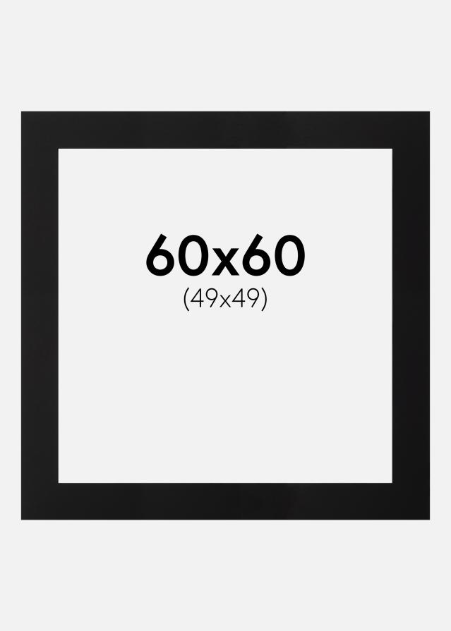 Passe-partout Nero (Bordo interno nero) 60x60 cm (49x49)