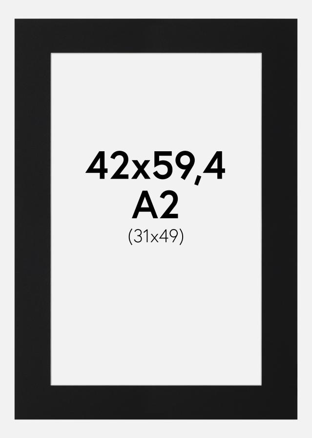 Passe-partout Nero Standard (Bordo interno bianco) 42x59,4 cm (31x49)