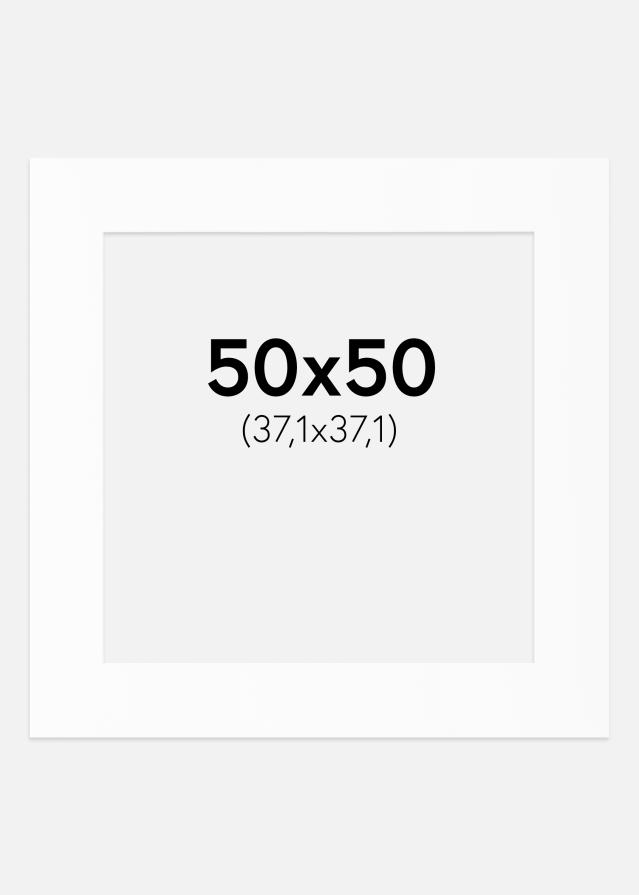 Passe-partout Bianco Standard (Bordo interno bianco) 50x50 cm (37,1x37,1)