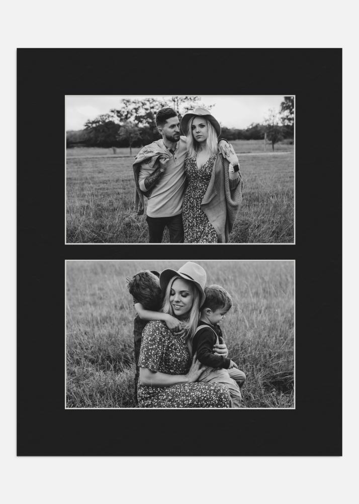 Passe-partout Nero 20x25 cm - Collage 2 Immagini (9x14 cm)