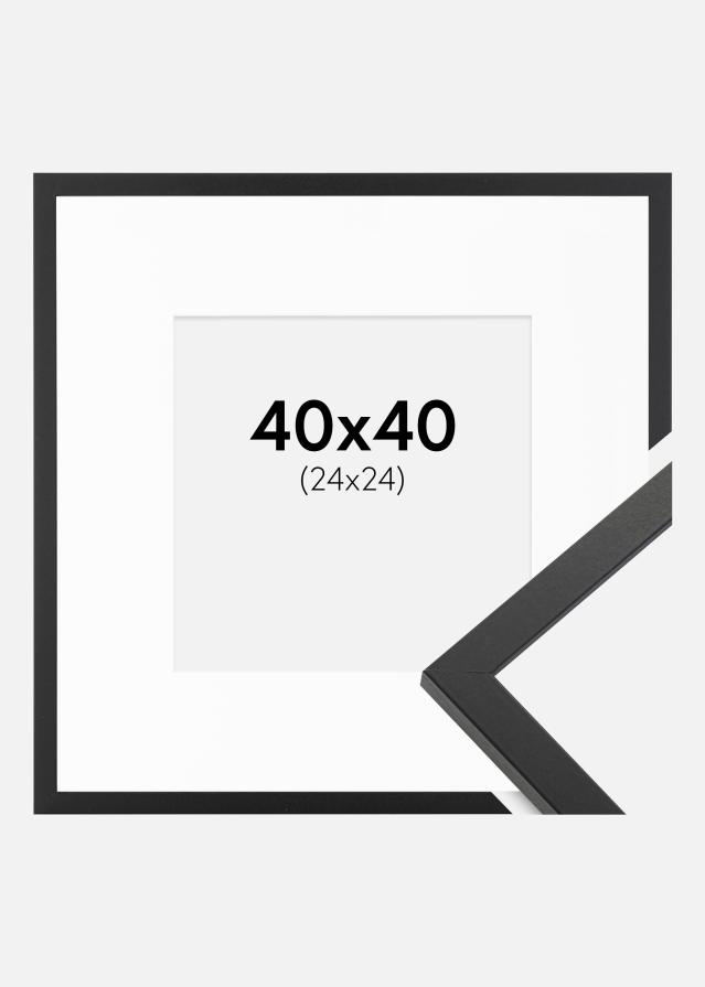 Cornice Trendy Nero 40x40 cm - Passe-partout Bianco 25x25 cm