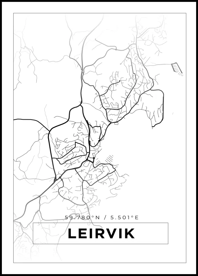 Mappa - Leirvik - Poster bianco