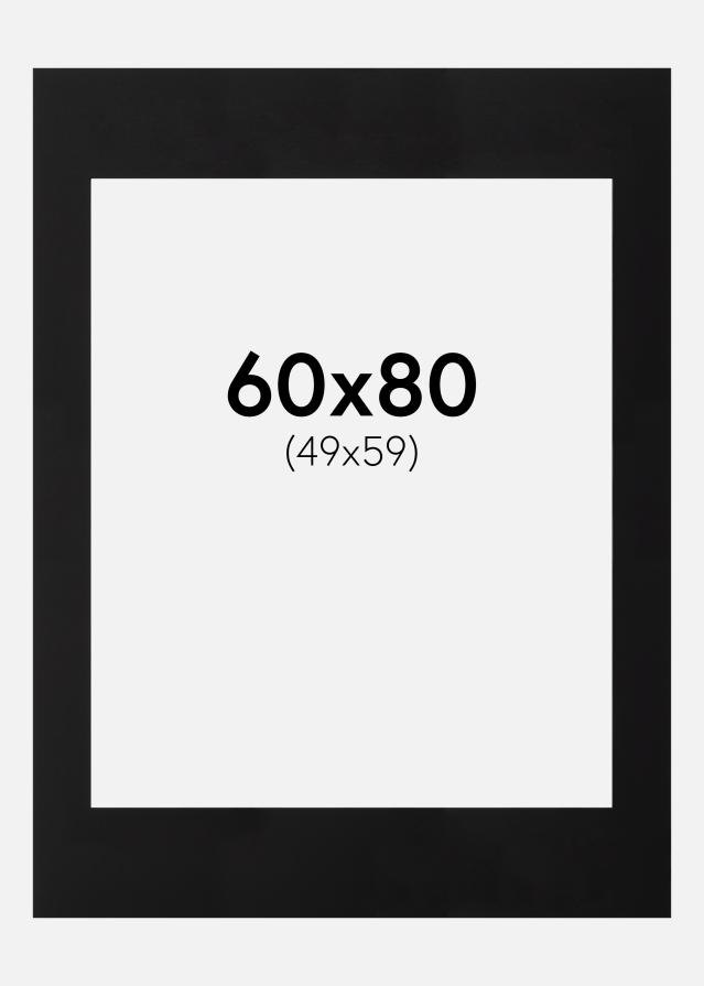 Passe-partout Nero (Bordo interno nero) 60x80 cm (49x59)