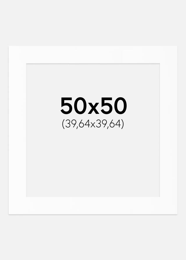 Passe-partout Bianco Standard (Bordo interno bianco) 50x50 cm (39,64x39,64)