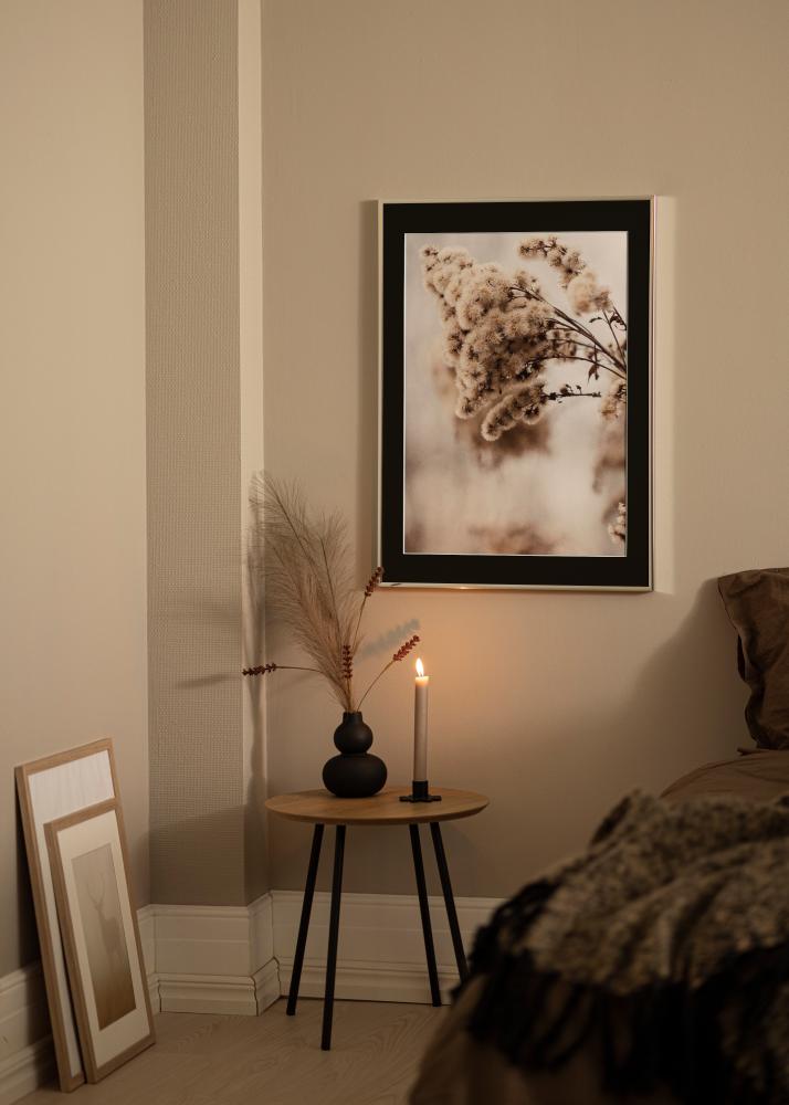 Cornice Alluminio Finitura brillante Argento 70x100 - Passe-partout Nero 62x85