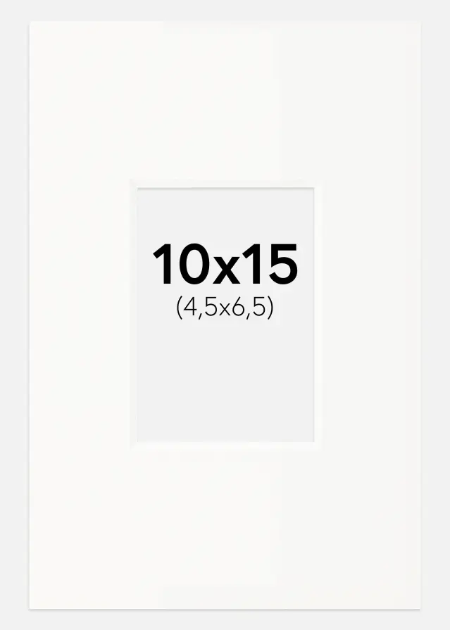 Passe-partout Offwhite (Bordo interno bianco) 10x15 cm (4,5x6,5)