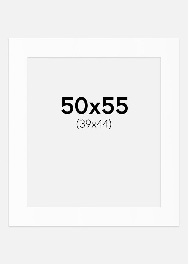 Passe-partout Bianco Standard (Bordo interno bianco) 50x55 cm (39x44)