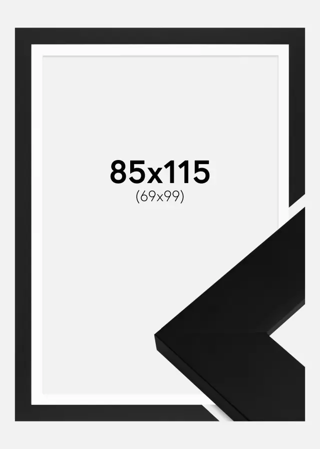 Härjedalen Nero 85x115 cm - Passe-partout Bianco 70x100 cm