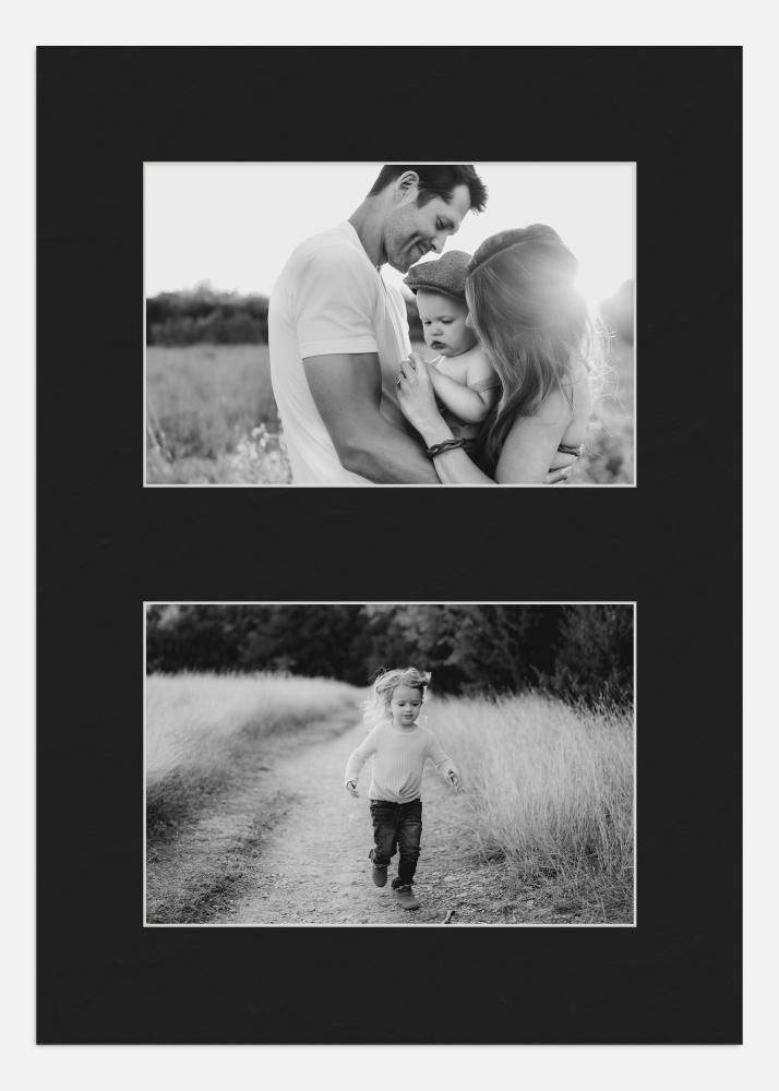 Passe-partout Nero 42x59,4 cm - Collage 2 Immagini (19x29 cm)