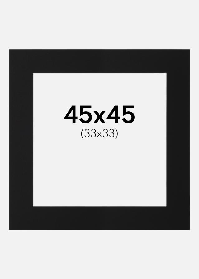 Passe-partout Nero Standard (Bordo interno bianco) 45x45 cm (33x33)