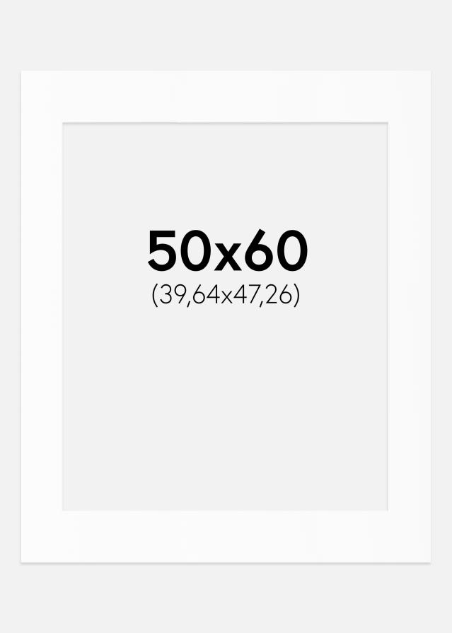 Passe-partout Bianco Standard (Bordo interno bianco) 50x60 cm (39,64x47,26)