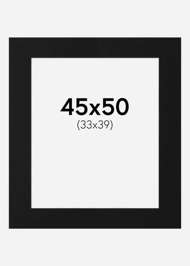 Passe-partout Nero Standard (Bordo interno bianco) 45x50 cm (33x39)