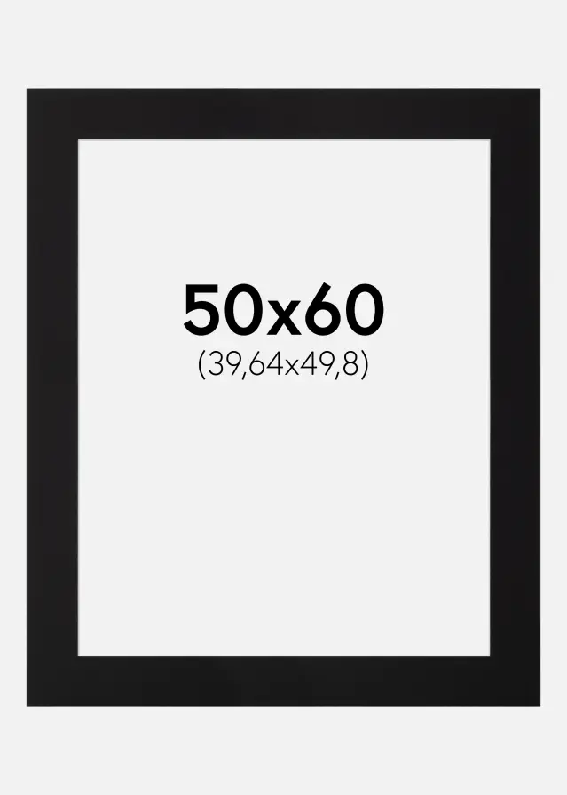 Passe-partout Nero Standard (Bordo interno bianco) 50x60 cm (39,64x49,8)