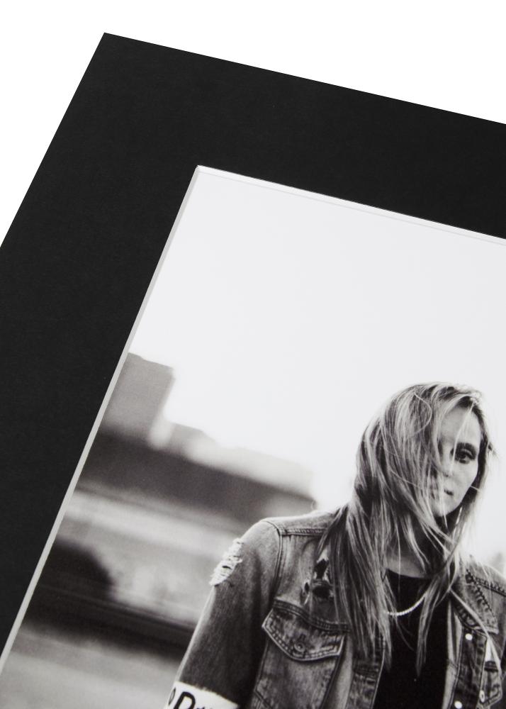 Passe-partout XXL Nero (Bordo interno bianco) 50x50 cm (29x29)