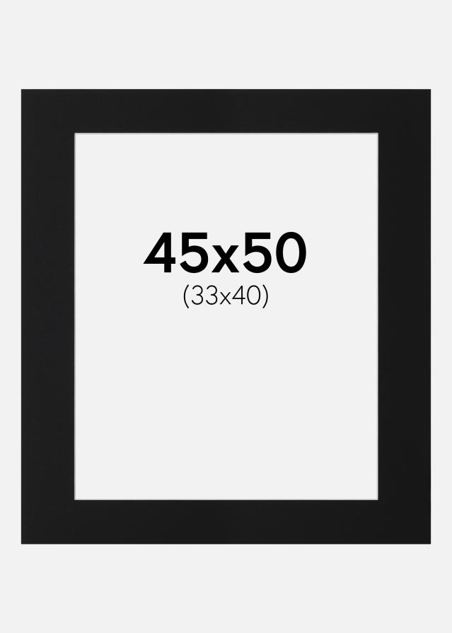 Passe-partout Nero Standard (Bordo interno bianco) 45x50 cm (33x40)