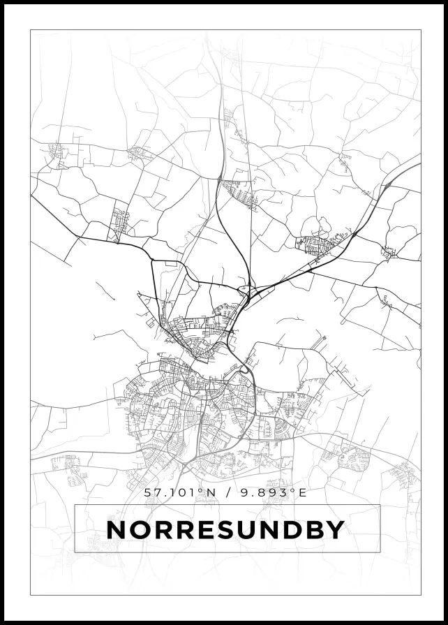 Mappa - Norresundby - Poster bianco