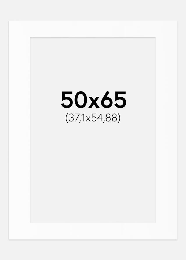 Passe-partout Bianco Standard (Bordo interno bianco) 50x65 cm (37,1x54,88)