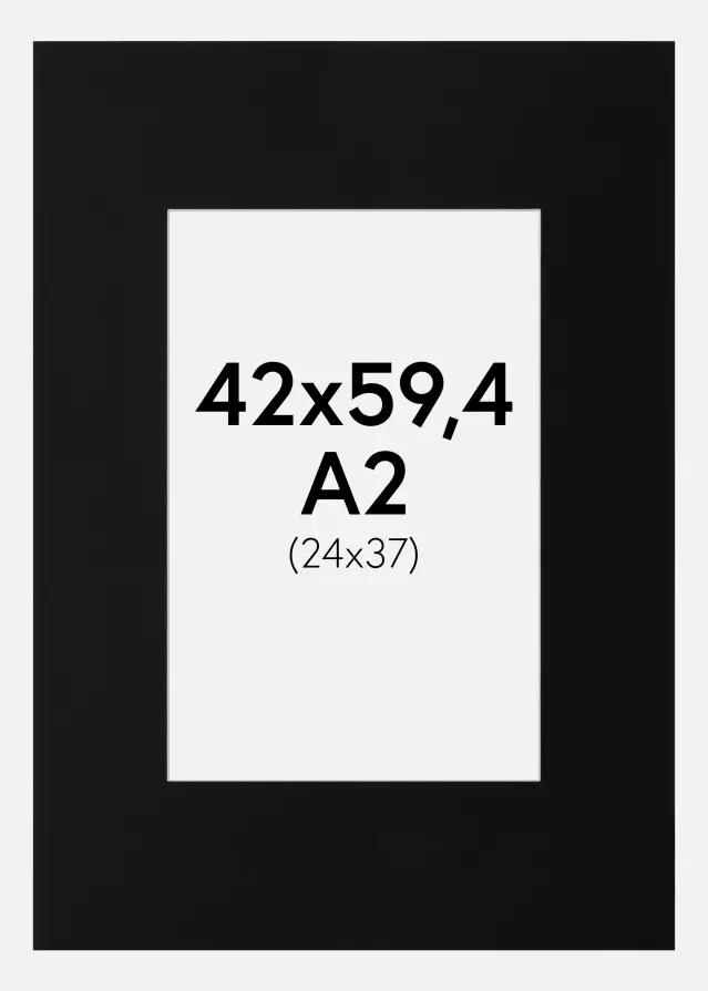 Passe-partout Nero Standard (Bordo interno bianco) A2 42x59,4 cm (24x37)