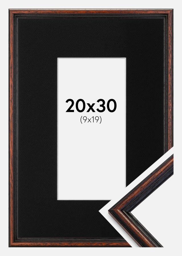 Cornice Horndal Noce 20x30 cm - Passe-partout Nero 10x20 cm