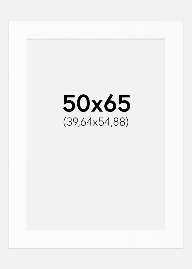 Passe-partout Bianco Standard (Bordo interno bianco) 50x65 cm (39,64x54,88)