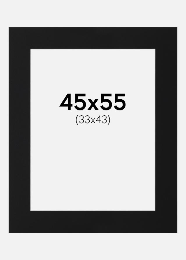 Passe-partout Nero Standard (Bordo interno bianco) 45x55 cm (33x43)
