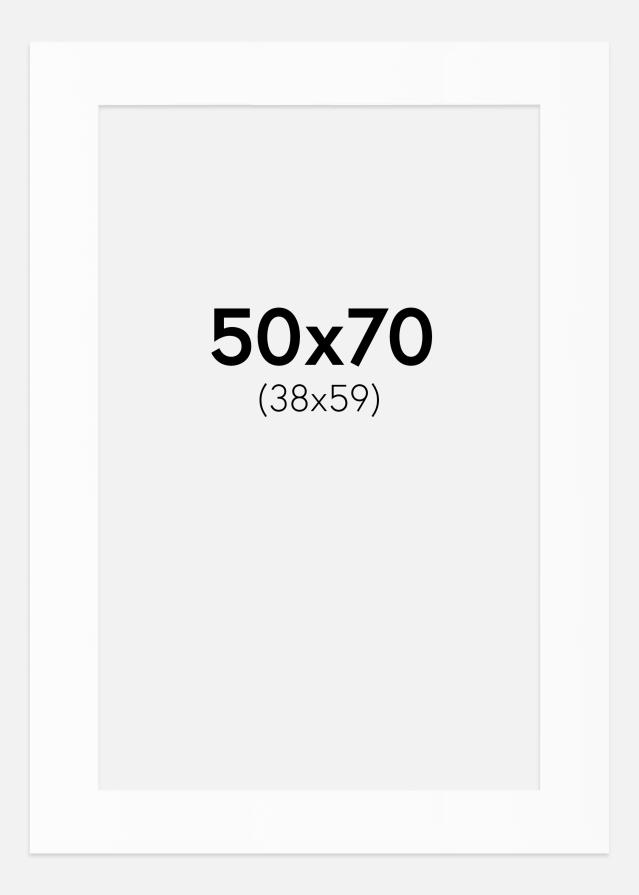 Passe-partout Bianco Standard (Bordo interno bianco) 50x70 cm (38x59)