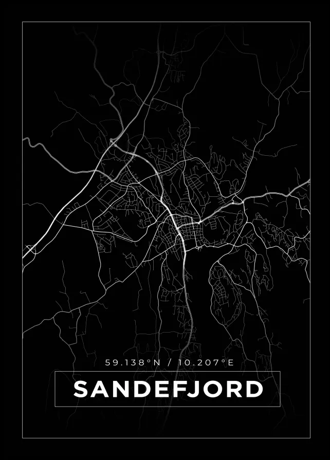 Mappa - Sandefjord - Poster nero