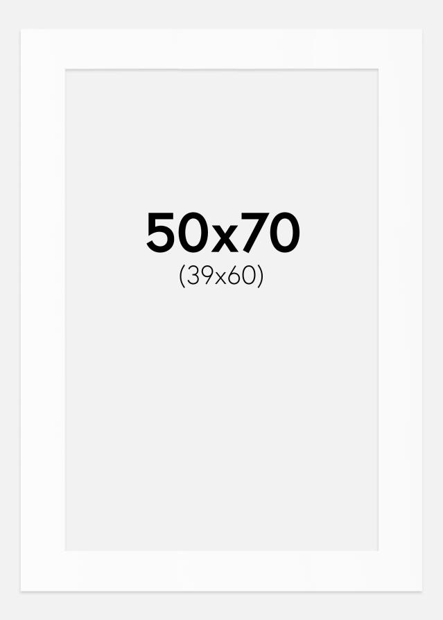 Passe-partout Bianco Standard (Bordo interno bianco) 50x70 cm (39x60)
