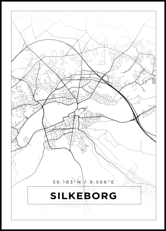 Mappa - Silkeborg - Poster bianco