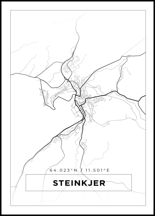 Mappa - Steinkjer - Poster bianco