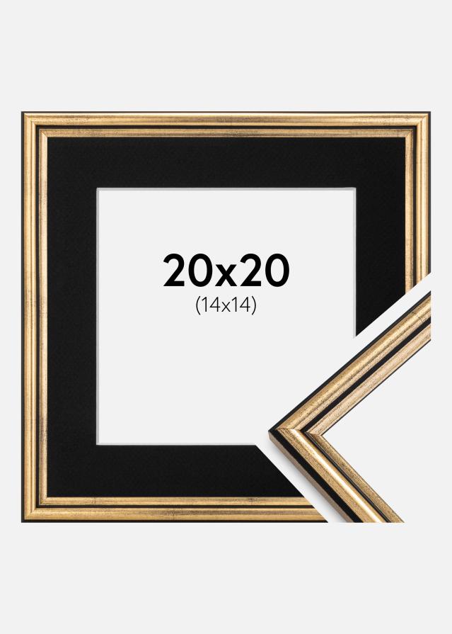 Cornice Horndal Oro 20x20 cm - Passe-partout Nero 15x15 cm