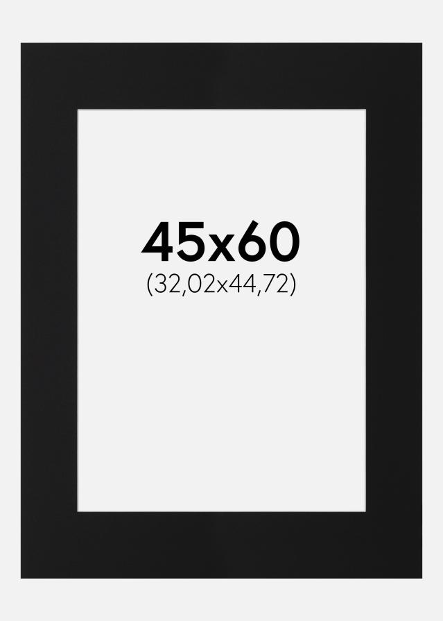 Passe-partout Nero Standard (Bordo interno bianco) 45x60 cm (32,02x44,72)