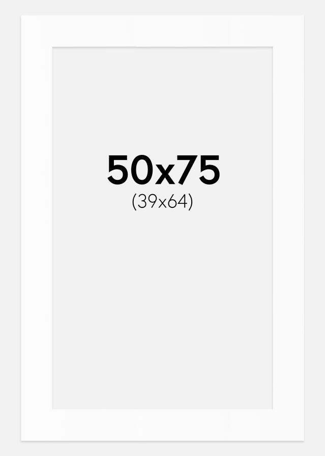 Passe-partout Bianco Standard (Bordo interno bianco) 50x75 cm (39x64)