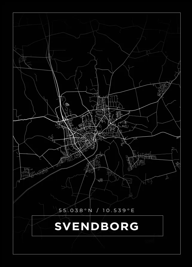 Mappa - Svendborg - Poster nero
