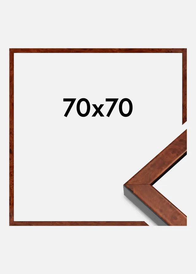 Cornice Hermes Vetro Acrilico Burr Walnut 70x70 cm