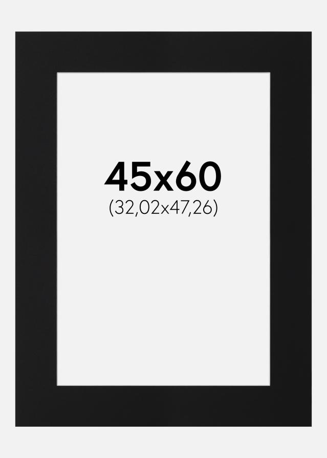 Passe-partout Nero Standard (Bordo interno bianco) 45x60 cm (32,02x47,26)