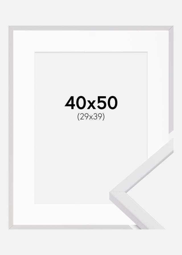 Cornice E-Line Bianco 40x50 cm - Passe-partout Bianco 30x40 cm